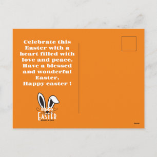 Cartão Postal De Festividades família simples de script de bunny bonito