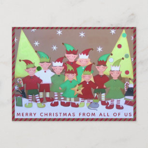 Cartão Postal De Festividades Family Christmas Postcard