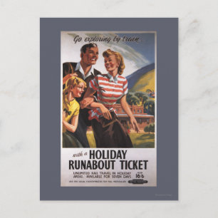 Cartão Postal De Festividades Family Trio on Holiday Runabout Savings