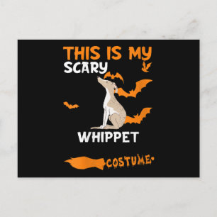Cartão Postal De Festividades Fantasia de Whippet Feminina Halloween Preguiçoso
