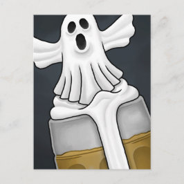 Cartão Postal De Festividades Fantasma Assustador de Halloween