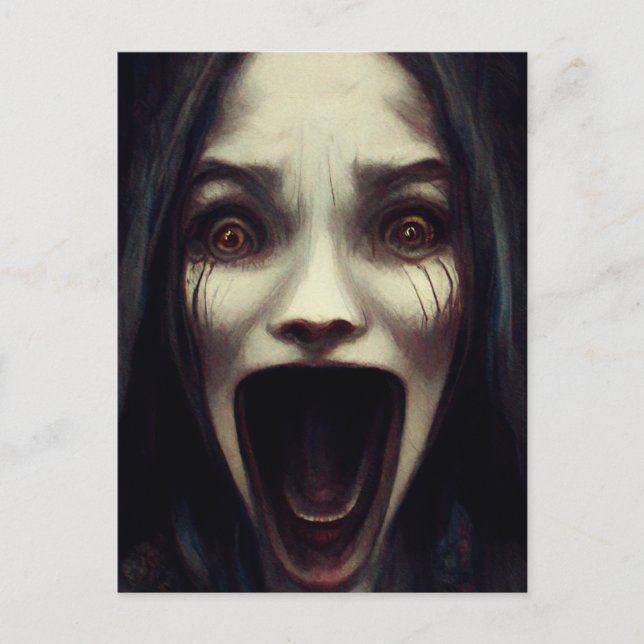 Cartão Postal De Festividades Fantasma assustador Halloween 2022 (Frente)