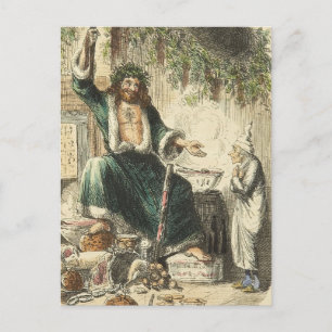 Cartão Postal De Festividades Fantasma do Natal Presente