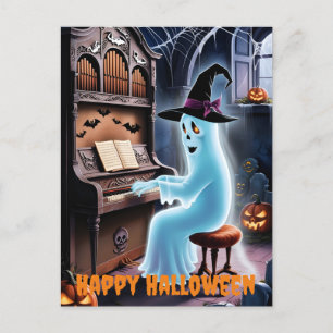 Cartão Postal De Festividades fantasma jogando oregan