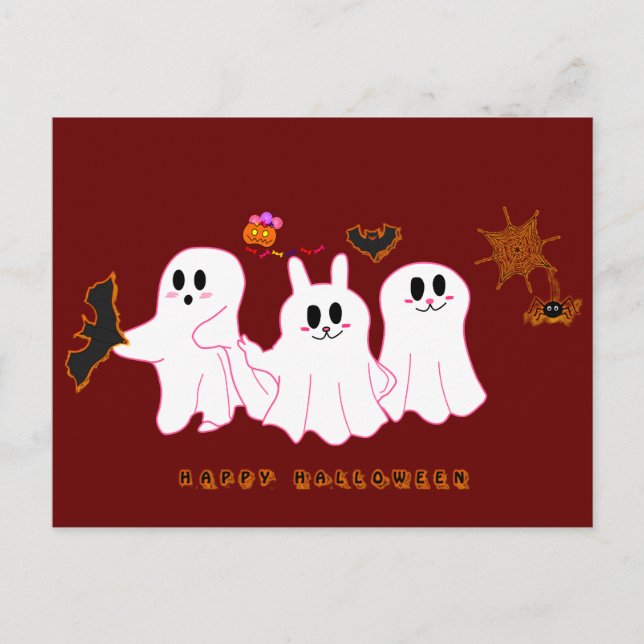 Cartão Postal De Festividades Fantasmas Engraçados Possuindo Um Cartão-Postal De (Frente)