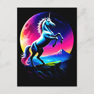Cartão Postal De Festividades Fantastico Coloração da Selvagem do Unicórnio