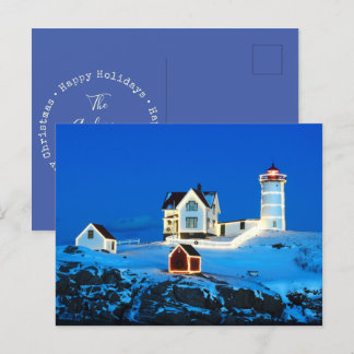 Cartão Postal De Festividades Farol Feliz de Natal
