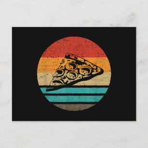 Cartão Postal De Festividades Fatia de Pizza Estilo Retro Vintage