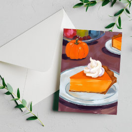 Cartão Postal De Festividades Fatia de Torta de Abóbora | Feliz Dia de Ação de G