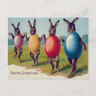 Cartão Postal De Festividades Fato de Ovo Colorido do Coelho de Páscoa