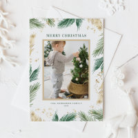 Faux Gold Foil Pine Agulha Foto Natal