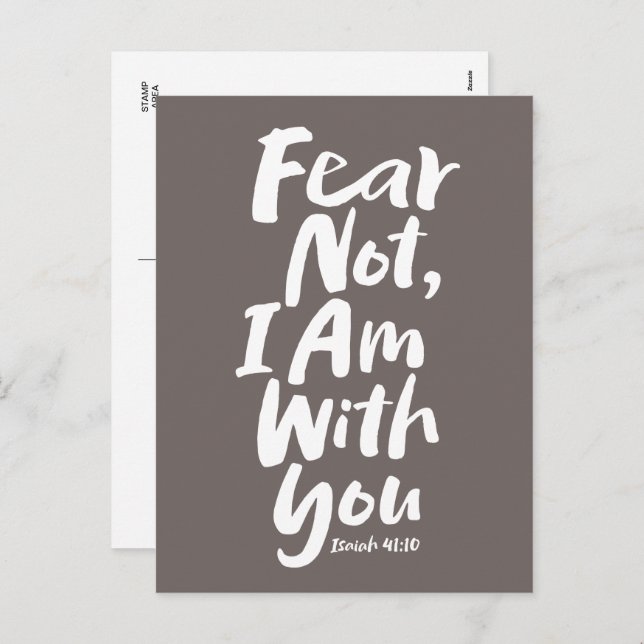 Cartão Postal De Festividades FEAR NOT, I AM with you Religious Faith  Isaiah 41 (Frente/Verso)