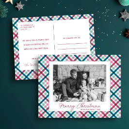 Cartão Postal De Festividades Felicidades de Natal Simples Foto da Família Moder