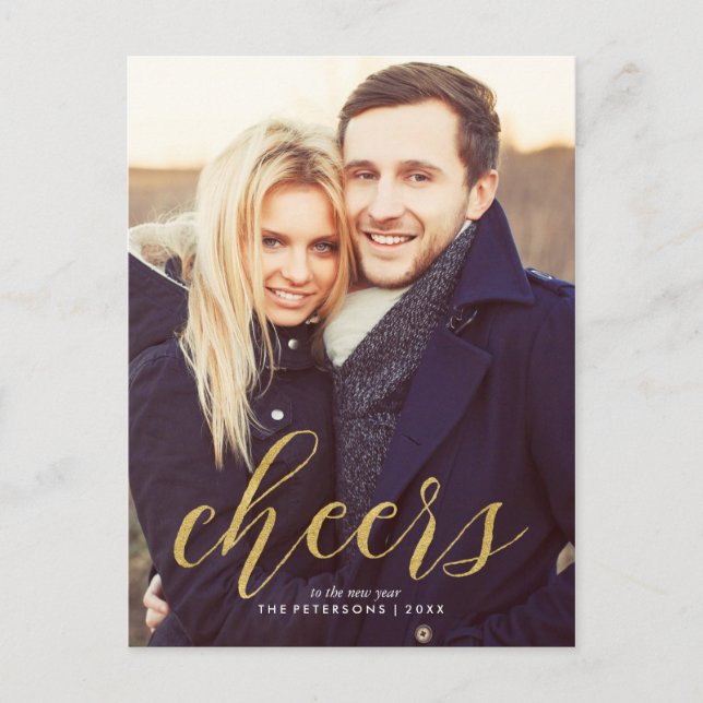 Cartão Postal De Festividades Felicidades Para O Feriado De Ano Novo (Frente)