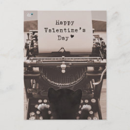 Cartão Postal De Festividades Felini Gato Digitando Feliz Dia dos Namorados -