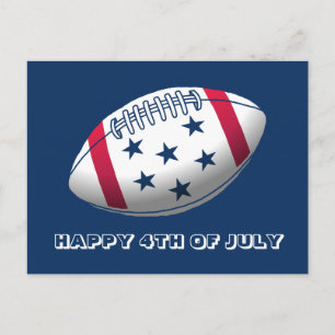Cartão Postal De Festividades Feliz 4 de julho de futebol