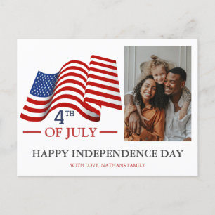Cartão Postal De Festividades Feliz 4 de julho Dia da Independência Bandeira Ame