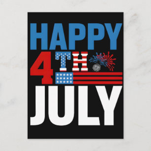 Cartão Postal De Festividades Feliz 4 de julho dia da independência dos EUA 2026