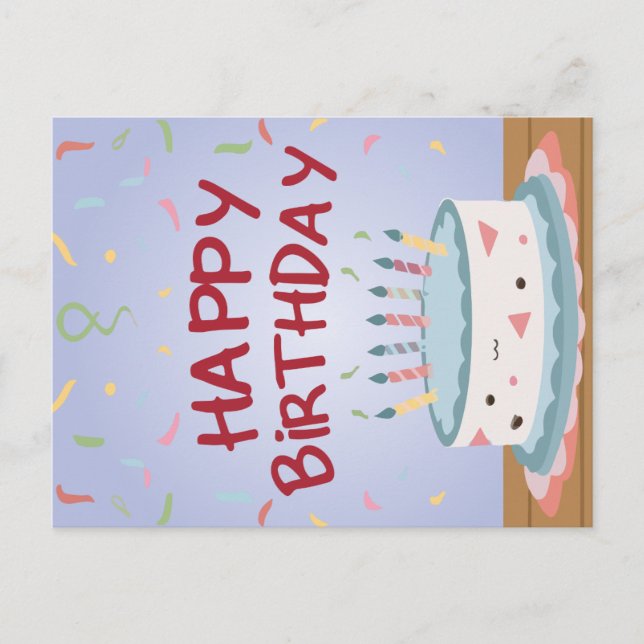 Cartão Postal De Festividades Feliz aniversário (Frente)