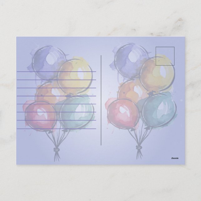 Cartão Postal De Festividades Feliz aniversário (Verso)