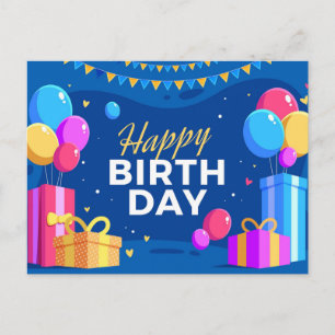 Cartão Postal De Festividades Feliz aniversário