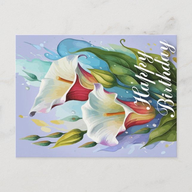 Cartão Postal De Festividades Feliz aniversário (Frente)