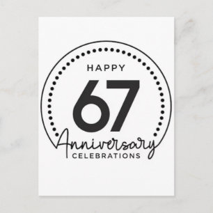 Cartão Postal De Festividades Feliz aniversário, 67 anos, seis sete aniversário,