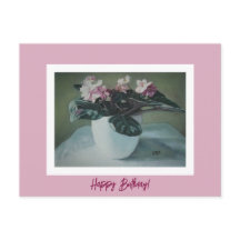 Feliz aniversário belas artes vintage flores cor-d