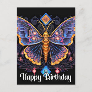 Cartão Postal De Festividades Feliz Aniversário Borboleta Imaginativa Design