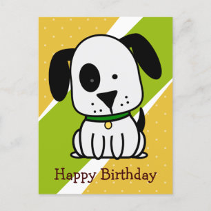 Cartão Postal De Festividades Feliz Aniversário Cachorro