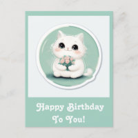 Feliz Aniversário de Gato Branco e Bonito Personal