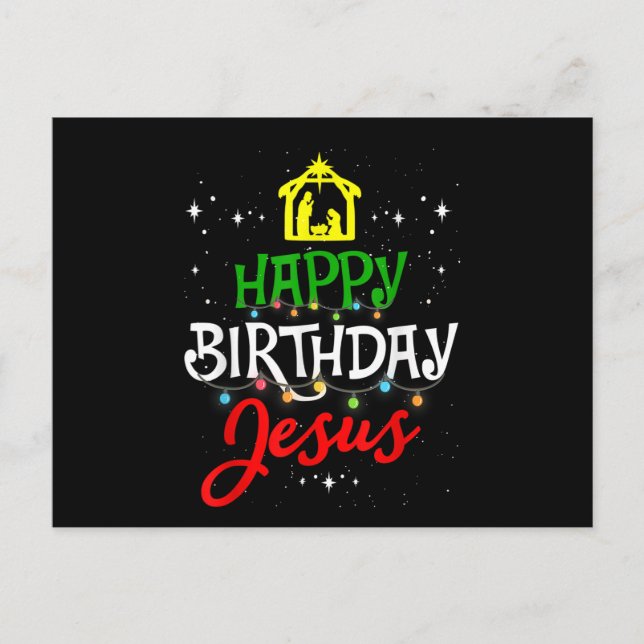 Cartão Postal De Festividades Feliz aniversário Jesus Natal Natal Pajama Natal N (Frente)