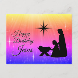 Cartão Postal De Festividades Feliz aniversário Jesus, Natal Natividade