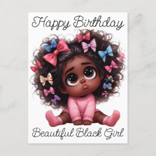 Cartão Postal De Festividades Feliz aniversário Linda Rainha Negra Melanin Sista
