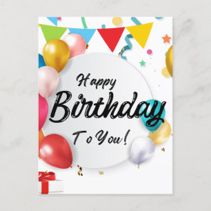 Cartão Postal De Festividades Feliz Aniversário para Você "Celebre no Estilo: