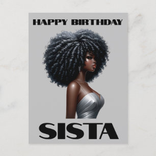 Cartão Postal De Festividades Feliz Aniversário Sista Black Girl Magic Melanin L