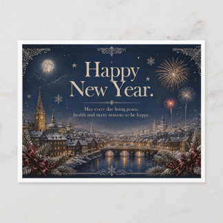 Cartão Postal De Festividades Feliz ano novo