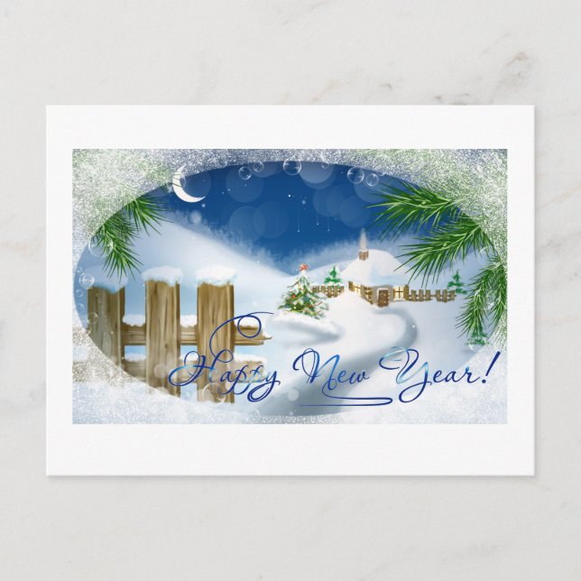 Cartão Postal De Festividades Feliz ano novo (Frente)