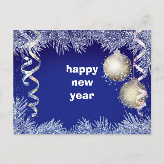 Cartão Postal De Festividades Feliz ano novo (Frente)