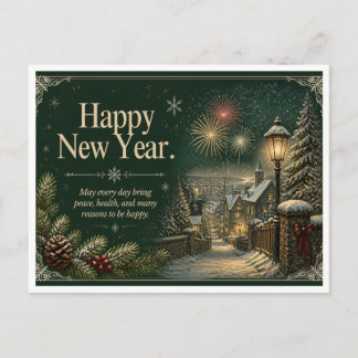 Cartão Postal De Festividades Feliz ano novo