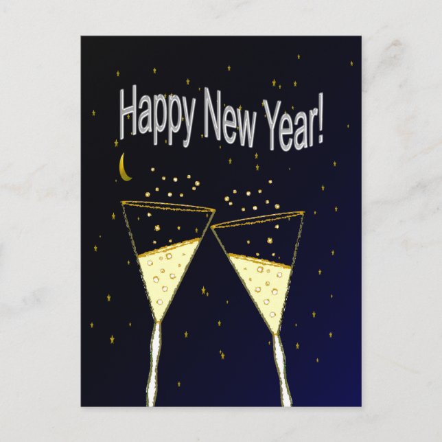 Cartão Postal De Festividades Feliz ano novo (Frente)