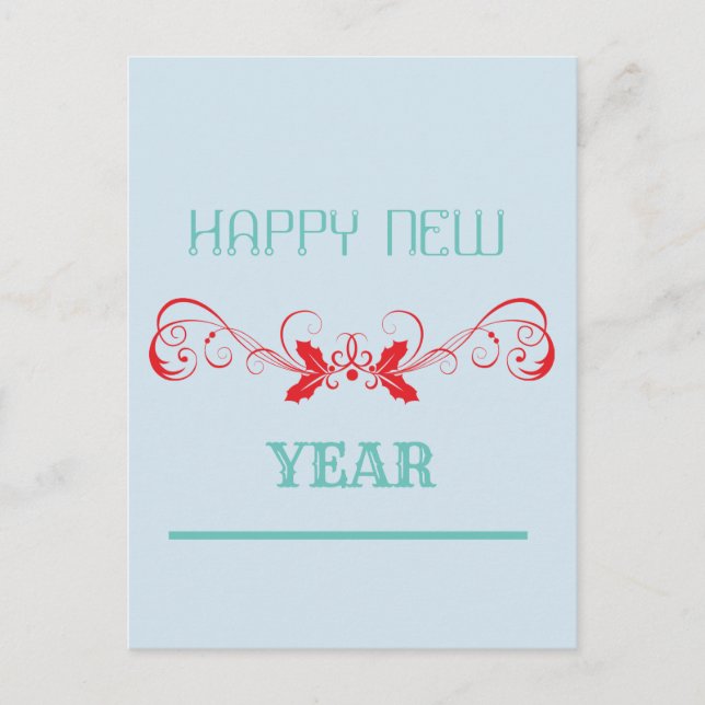 Cartão Postal De Festividades Feliz ano novo (Frente)
