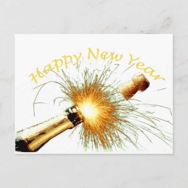 Cartão Postal De Festividades Feliz ano novo (Frente)