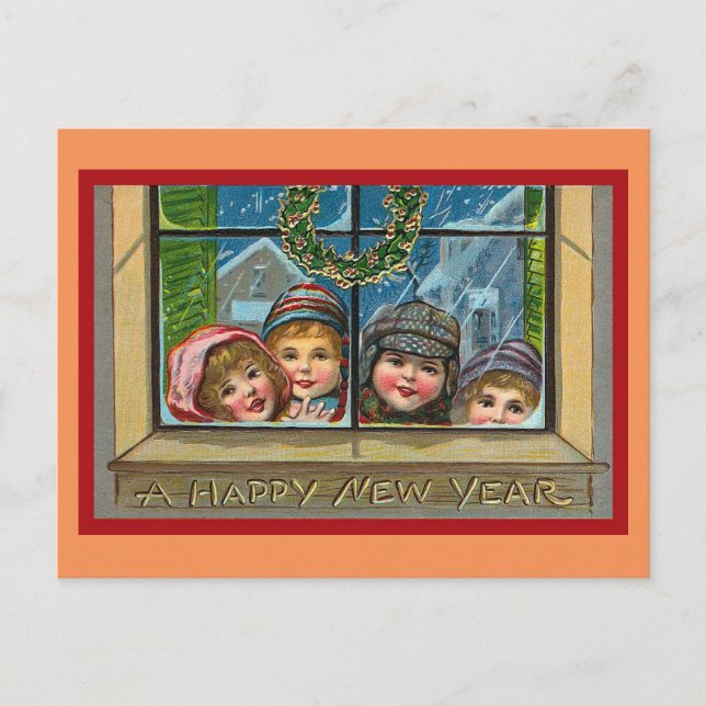 Cartão Postal De Festividades Feliz ano novo (Frente)