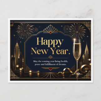 Cartão Postal De Festividades Feliz ano novo