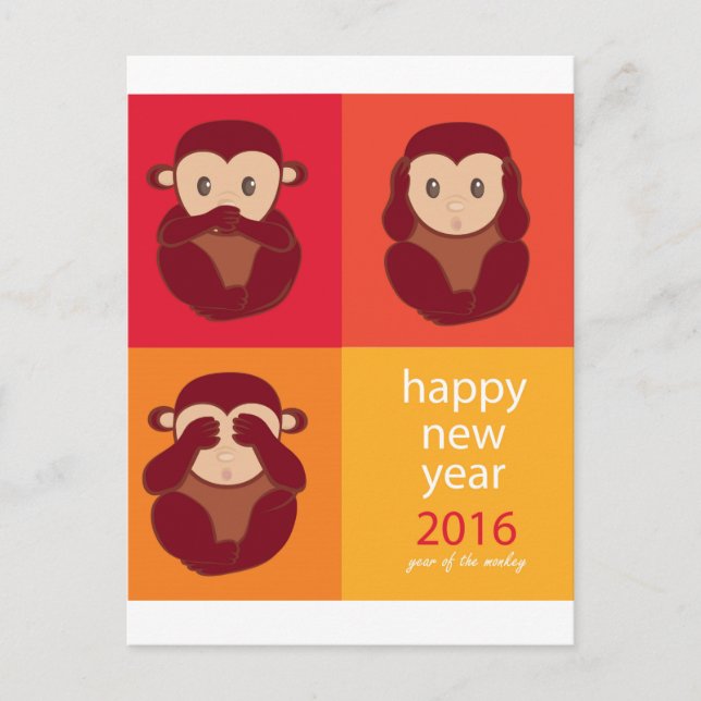 Cartão Postal De Festividades Feliz ano novo 2016 (Frente)