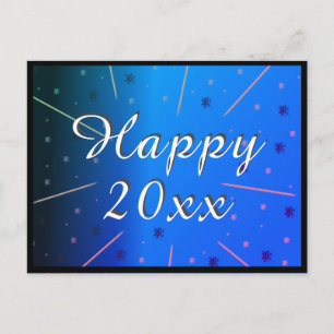 Cartão Postal De Festividades Feliz ano novo 2020 - Estrelas Azuis