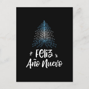 Cartão Postal De Festividades Feliz Ano Novo árvore de Natal com bandeira da Arg