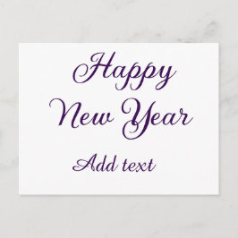 Cartão Postal De Festividades Feliz ano novo caligrafia roxa simples minimalista