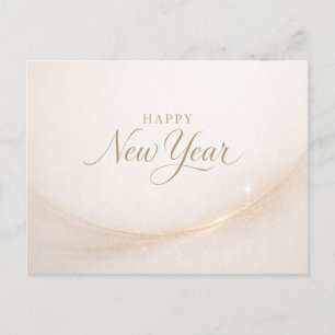 Cartão Postal De Festividades Feliz Ano Novo com Elegante Grafia Minimalista Dou